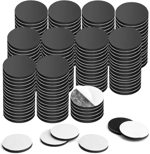 150 Pieces Self Adhesive Magnets 20 x 2 mm Small Magnets for Crafts | Round Magnetic Dots with Adhesive Backing Magnetic Tape, Magnet Stickers for Fridge Whiteboard DIY, Flexible Sticky Magnet