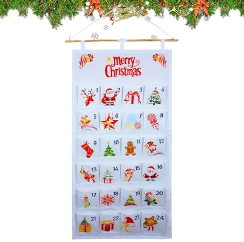 Julkalender, adventskalender - fyllbar 2025, väggdekoration, julförvaringsväska, väggnedräkningskalender - för, sovrum, barnkammare, barn, godissmycken choklad
