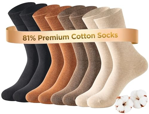 Vitego Coton à Fibres Longues Premium - Chaussettes Femme Homme 39-42 35-38, Anti-Bouloches Niveau 4, Grammage Supérieur pour un Confort Accru, 200N Mailles Serrées, Respirant, Renfort Talon et Bord