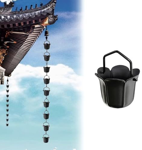 Dekorativt Regnavlopp För Utomhushängrännor, Droppkedjor Med Metallblommor För Regnrännor, Regnvattenuppsamlingssystem För Uteplats, Villaträdgårdsskjul,Style C-28m (92ft)