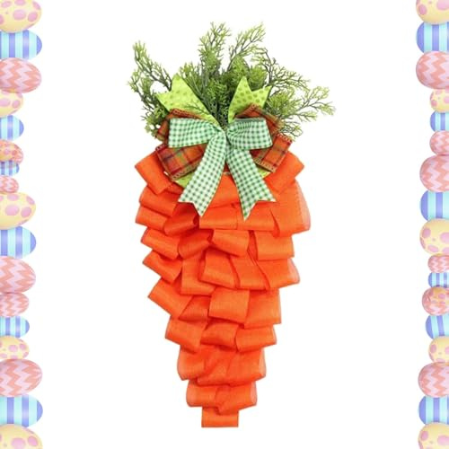 Couronne de carotte - Addors Décoratifs, Décoration Artificielle de Carotte de Pâques Orange | Pour Enfants, Amis, Pâques, Fête des Mères, Thanksgiving, Noël, Maison, Salle