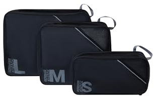 American Tourister packkub set 3 stycken – resväska arrangör för semester, bagagearrangör för resväskor, handbagage och ryggsäck