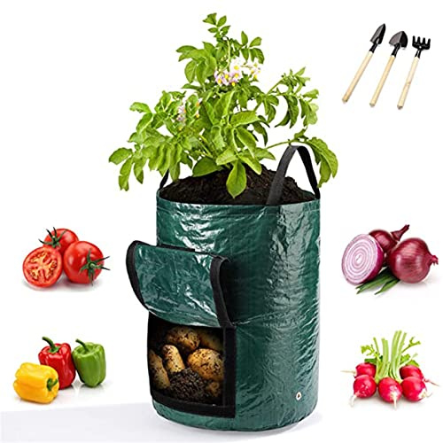 Eacam Planteringspåse Slitstark Miljövänlig Odlingspåse för Grönsaksodling 1 Förpackning Gjord Av PE (3 liter 25x22cm)