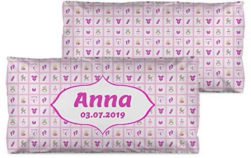 LolaPix Cojin Infantil con Relleno Rectangular Personalizado con Nombre. Regalos Infantiles. Relleno Incluido. Varios Diseños a Elegir. Distintos tamaños a Elegir. Universo Rosa