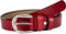 styleBREAKER Unisex schmaler Echtleder Gürtel Unifarben mit geprägter Schnalle, Leder Einfarbig, kürzbar 03010115, Farbe:Weinrot, Größe:95cm
