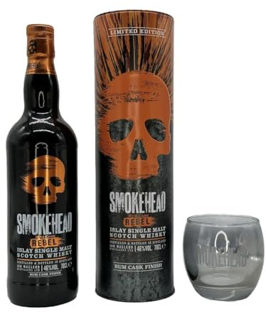 Smokehead Rum Rebel Single Malt Scotch Whisky mit Glas, 0,7 L