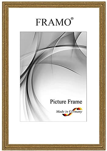 FRAMO Cornice foto antiquité barocco 42 x 59,4 cm (DIN A2) in legno massello | vecchio-Dorato | Colore/dimensione selezionabile | Cornice antica d'epoca retrò N°089