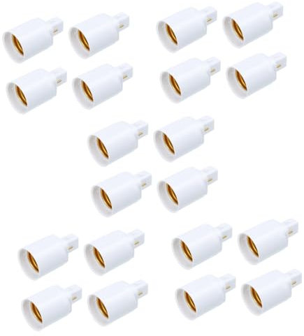 DOITOOL G24D Zu E27 Lampenfassung Adapter 20 Stück Metall Lampensockel Konverter Für Led Halogen Glühbirnen Einfach Installation Innenbeleuchtung