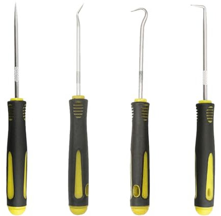 Ensemble de sélection de joints toriques, ensemble de sélection automobile,Ensemble de pics et de crochets | Jeu de pics et de crochets de précision avec grattoir, 4 pinces à Clip, Kit d'outils de dém