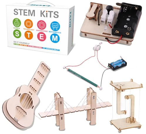 Kit di scienze fondamentali Georgie Porgy STEM per bambini, scatola di esperimenti, puzzle 3D in legno, giocattoli STEM, set scientifici, modello di costruzione fai-da-te, set di artigianato, idee