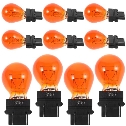 Bombilla Ámbar 3157 para Luz Trasera de Coche Lámpara de Señal de Freno para Vehículos Americanos 10 Unidades bajo Consumo y Alta Luminosidad Compatible Luces Intermitentes