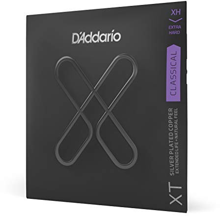 D'Addario Gitarrensaiten Konzertgitarre | Gitarrensaiten Akustikgitarre | Premium beschichtete, langlebige Saiten für Konzertgitarre | XTC44 | versilbertes Kupfer | Extra Hard Tension