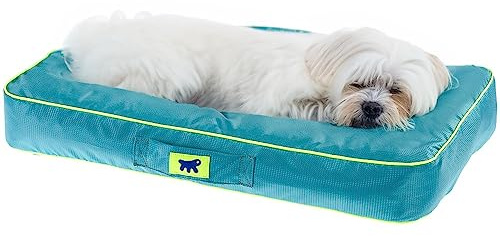 FERPLAST - Cama para Perros y Gatos - Perrera ortopédica pequeña - Colchoneta para Perros - Perrera para Gatos - Impermeable y a Prueba de arañazos - Polo, 65 x 40 x h 8 CM, Azul