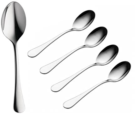 WARESHARK Teaspoons Set of 5 Stainless Steel Tea Spoons with Long Handle (14.5cm), Tea Spoons for Tea, Coffee & Dessert, Dishwasher Safe, Small Spoon Set for Home Kitchen & Restaurant (Pack of 5)