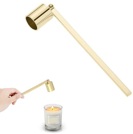 Helweet Spegni Candela, Spegnitore per Candele, Candela Snuffer, Estintore per Candele, Spegni Candele a Forma di Campana con Manico NER Parte delle Forbici per stoppini,stoppini in Acciaio Inox