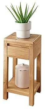 möbelando Beistelltisch >KM-0660< in braun aus Wildeiche massiv geölt - 30x60x30cm (BxHxT)
