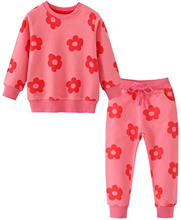 SERENYOU Kids Tracksuit Boys Sweatshirt Joggers Suit Girls Jumper Jogging Pants Set Unisex Activewear Set 6-7 Years Style 17