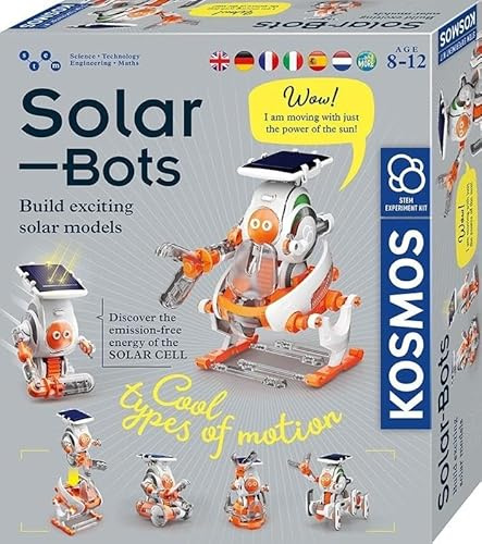 KOSMOS 620677 Solbots, konstruktion 8 solmodeller, byggsats för robotar med solenergidrift, solcell med motor, experimentlåda för barn från 8–12 år, flerspråkig instruktioner