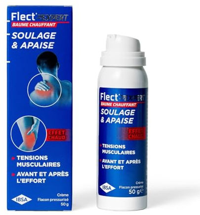 IBSA Pharma - FLECT'EXPERT - BAUME CHAUFFANT - Tensions musculaires - Avant et après l'effort - Flacon 50g - Cosmétique