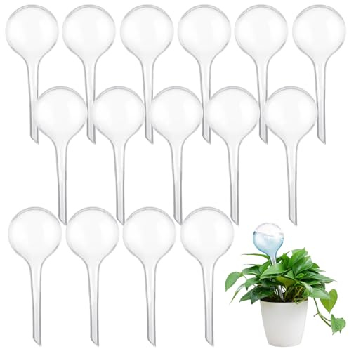 MUXHEL 16 Pièces Boules d'Irrigation pour Plantes, 70 ml, Globes d’arrosage en plastique, Ballons d'arrosage automatique - Transparent