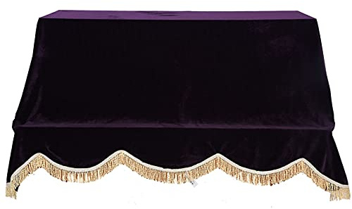 Oumefar 200 * 150 Cm Pianokåpa, Dammtätt Upprättstående Piano med Tofskant, Skyddsöverdrag Pleuche-tygtillbehör (Blå)