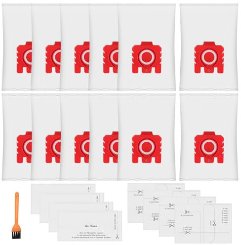 12 Bolsas de Polvo 3D Para Miele Hyclean Pure FJM Bolsas Recogepolvo Complete C1 Compact C1 Compact C2 S24 S256i S290 S299 S300i S399 S500 S578 S700 S799 S4 S6 Aspiradora con 8 Filtros
