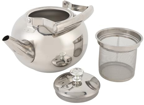 Teiera, Pratica Teiera Portatile Leggera in Acciaio Inossidabile per Esterni Fornello Multiuso per Uso Domestico con Fischio Bollitore con Filtro per Campeggio Domestico (1,5