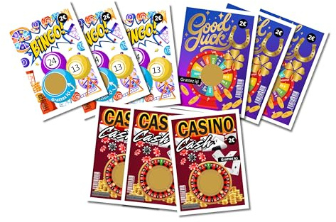 Générique Graviditetsannonsering skrapkort, stil skrapspel kasino och bingo, set med 9, Baby Comes Some-tema du kommer att bli pappa