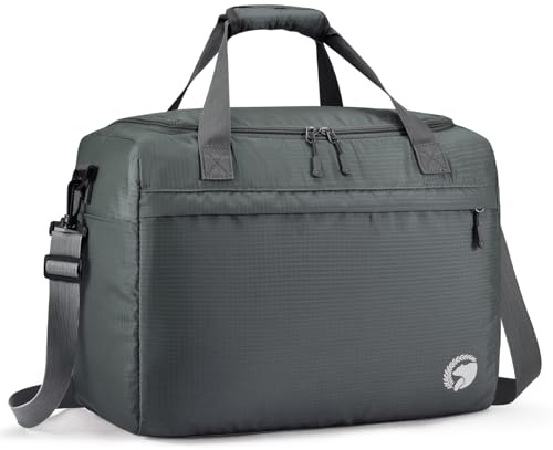 YOODI 40x30x20 Wizz Air Vueling Faltbare Reisetasche Handgepäck Flugzeug Wasserdicht Leicht 25L Handgepäck Koffer Tasche Für Flugzeug Grau Carry on Luggage mit Schultergurt für Damen, Herren