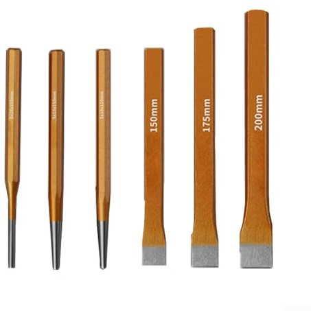 Set di 6 scalpelli resistenti con borsa in tela per la lavorazione professionale del legno