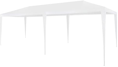 Festtält 3 x 6 m PE vit Hem och trädgård gräsmatta och trädgård utomhus levande utomhusstrukturer baldakiner och lusthus