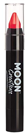 Moon Creations Face Paint Stick Body Crayons | Red | 3.2g | Sweat Proof & Water-Resistant Face Paint | Cruelty Free, Made in UK | For Kids, Adults, Fancy Dress, Festivals, Halloween