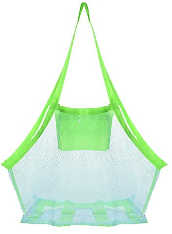 Faburo Large Borsa Da Spiaggia In Tessuto A Rete per Riporvi Giocattoli da Bambino Palline, Borsa a secchiello da spiaggia Giochi Tote per Mare Piscina Barca giocattoli asciugamani o Altri Articoli