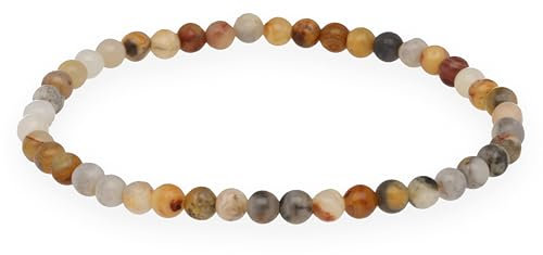 Lebensquelle Plus Mini Kugelarmband | 4mm | Hochwertiges Edelsteinarmband (Crazy Lace Achat)