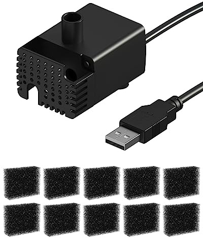 Stouchi Fontänpump för Katt WDQ1/WDQ3, Extremt tyst Fontänpump för Katt med USB-port, 2 m Nätsladdar och LED-indikator