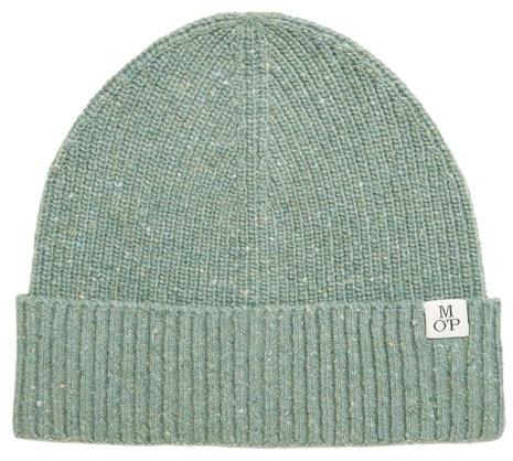 Marc O'Polo Herren Strickmütze aus Woll-Mix Beanie, Grün (Rain-Kissed Leaf), One Size