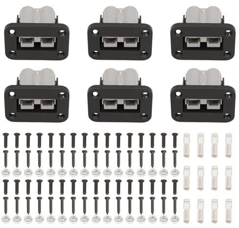 Taesayl 6 Unidades 50 A Soporte De Montaje Anderson Conector Montaje Panel Cubierta Conector Juego Para Caravanas Barcos Camiones Carretilla Elevadora Barcos Kit SB50