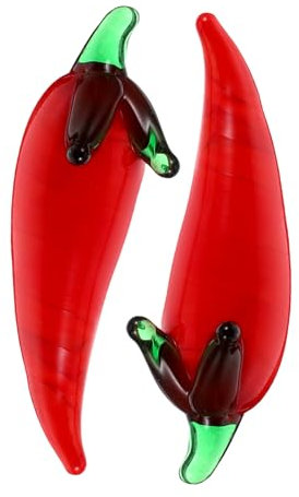 OSOLADY 2pcs Mini Artificial Chili Pepper Ornament Fake Veggies for Home Kitchen Living Table Decoration
