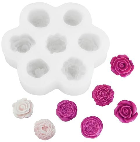 Aurafly 2 PCS Flower Silicone Molds Set, Fondant Cake Baking Mould, Chocolate Candy Mold, Sugarcraft Moulds for Party Wedding Birthday Cupcake Toppers Cake Decoration