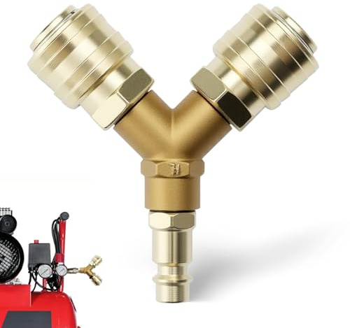UOCAI Raccordi Aria Compressa Accessori Compressore Distributore di Aria Compressa, Accessori per Aria Compressa, Raccordo ad Aria Compressa, Distributore ad Acqua A 2 Vie, NW 7.2 1/4 AG