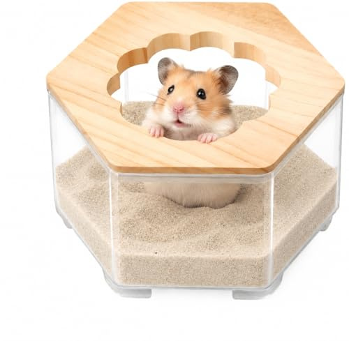 YTLSDHF Hamster Sand Bath with Shovel for Small Pets, 17x9 Sand Bath Box for Hamsters, Mice, Gerbils, Hedgehogs, Sturdy Easy-Clean Pet Sand Bath Container