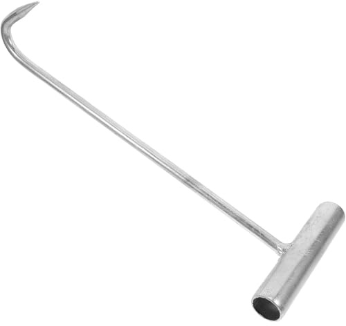 IDEANATEGRATE Manhole Cover Hook Heavy Duty Stainless Steel T-Shape Handle Large Opening Hook for Storm Drains and Factory Use