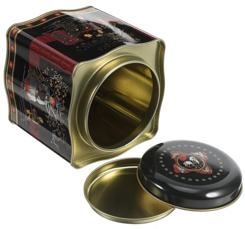 DONFAMDS Lata Metálica Ondulada Grande 105X105X110 MM con Tapa Hermética Caja Vintage para Almacenamiento de Dulces Galletas y Té a Granel Recipiente de Hojalata Resistente Humedad para