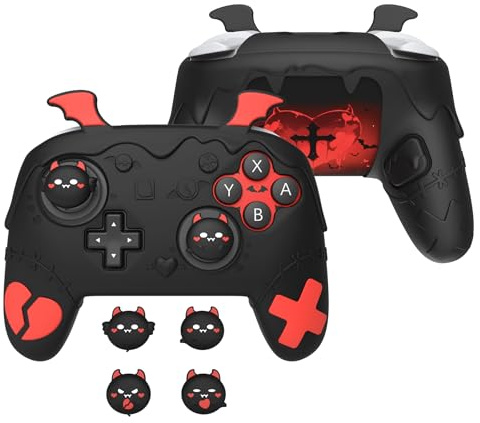 playvital Coque de Protection pour Switch 2 Pro Manette,Housse Grip en Silicone pour Nintendo Switch 2 Pro Controller avec Capuchons de Boutons Arrière & Cover Joystick & Autocollants-Noir