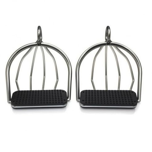FytStycale Étriers Sécurité Antidérapant Étriers avec Semelle En Caoutchouc Sécurisé Étrier avec Cage pour Monteurs, Équitation Classique, Entraînement
