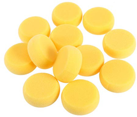 rosenice 12pcs Schwamm Set Rund saugfähig Schwämme für Malerei Handwerk Keramik (Gelb)