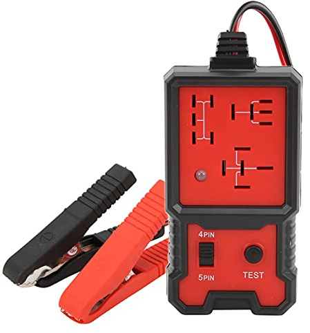 Testeur de Relais de Voiture Yctze 12V, Outil D'analyse de Vérificateur de Diagnostic de Testeur de Relais Automobile électronique Rouge avec ClipsUniversal pour Batterie Automatique