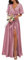 KURFACE Robes de demoiselle d'honneur de mariage, robe de soirée formelle à col en V et manches flottantes pour femme, vieux rose, 44