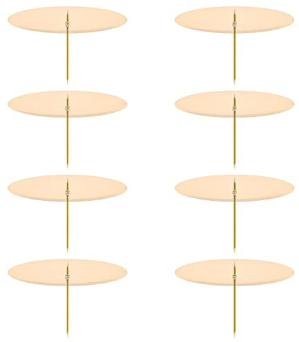 8 Pieces Candle Holders for Advent Wreath，8cm Advent Candle Plate Metal Candle Studs For Christmas Advent Wreath Decorations（Gold）