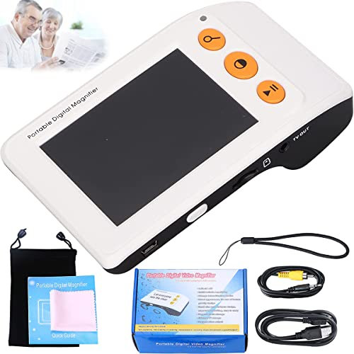 TAHALI Lente di Ingrandimento Videoingranditore Digitale Portatile per Ipovedenti da 3.5 Pollici, Ausilio Visivo 2-25X per Lettura con Diverse modalità Colore,White
